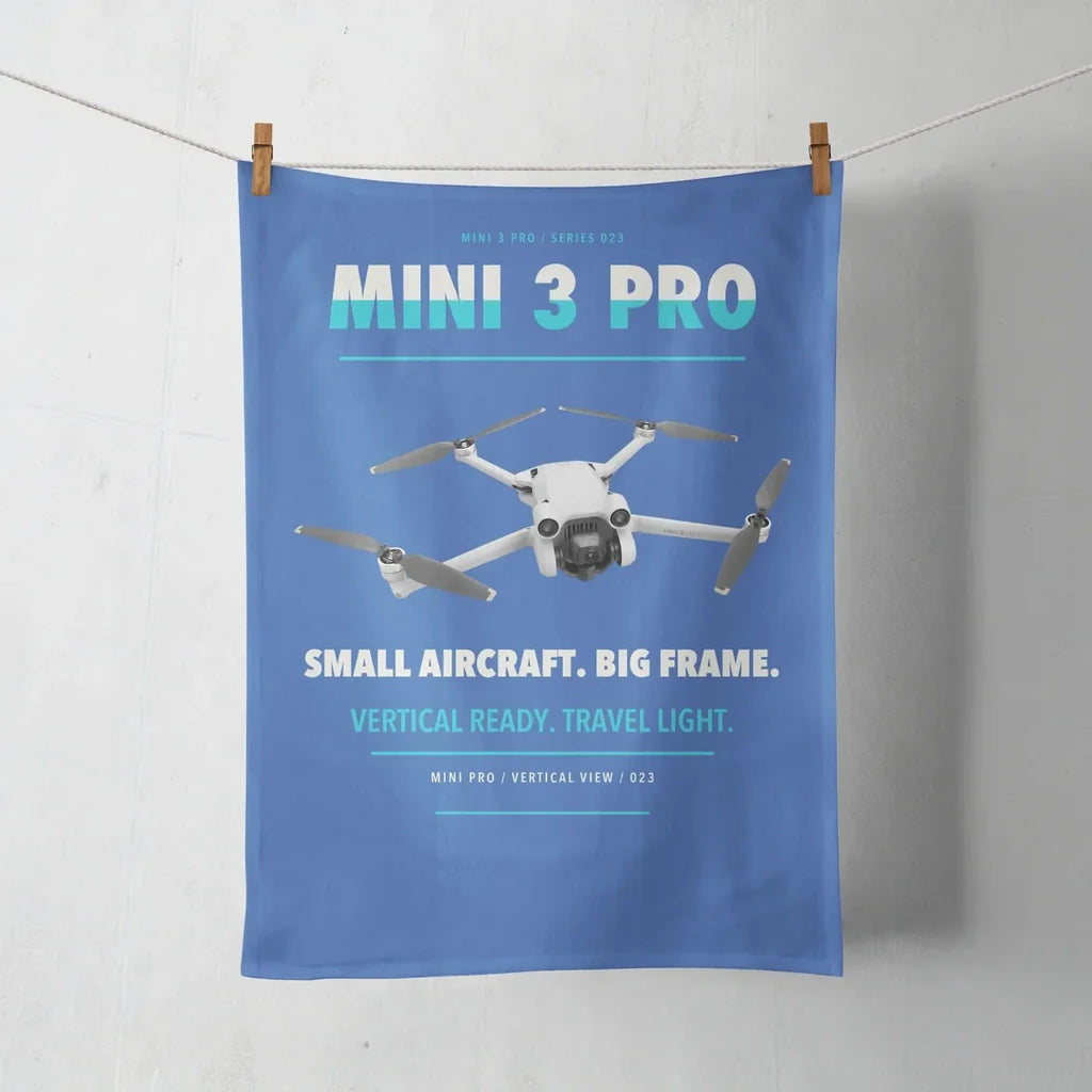 DJI Mini 3 Pro design on blue towel