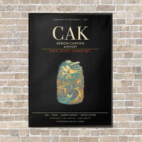 Thumbnail for Akron-Canton Airport CAK - Canvas Framed - Black