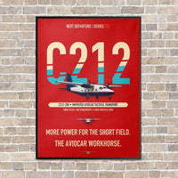 Thumbnail for CASA C-212-200 Aviocar vertical canvas print - framed - red background