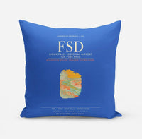 Thumbnail for Sioux Falls Regional Airport Joe Foss Field (FSD) design on blue pillow