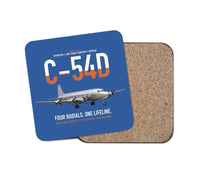 Thumbnail for C-54D Skymaster design on blue 1 piece coaster