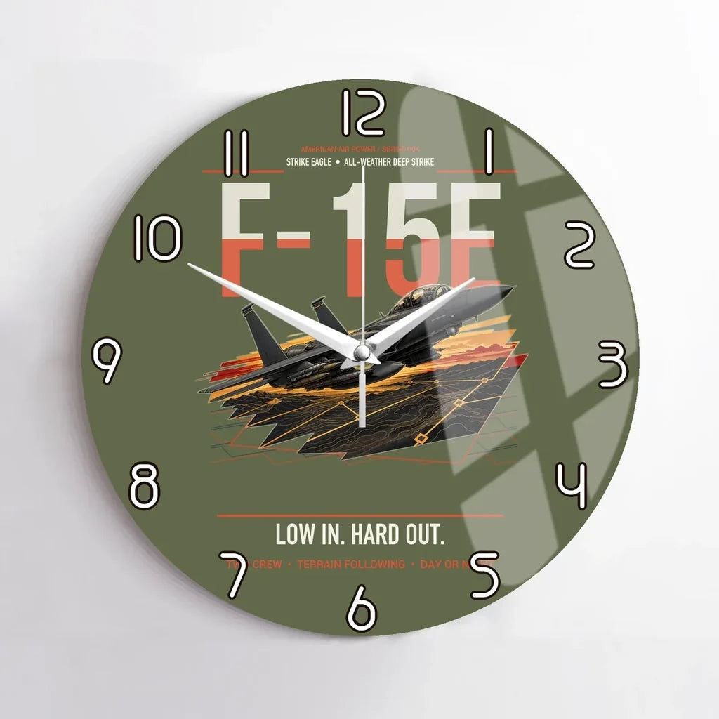 F-15E Strike Eagle design on green army no frame wall clock