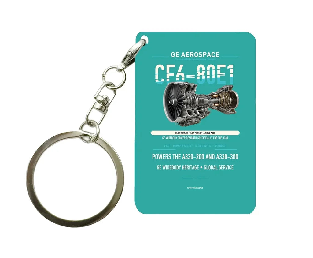 CF6-80E1 Key Chain design on turquoise key chain