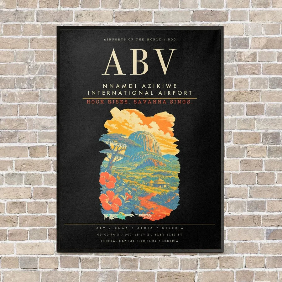 Nnamdi Azikiwe International Airport ABV - Canvas Framed - Black