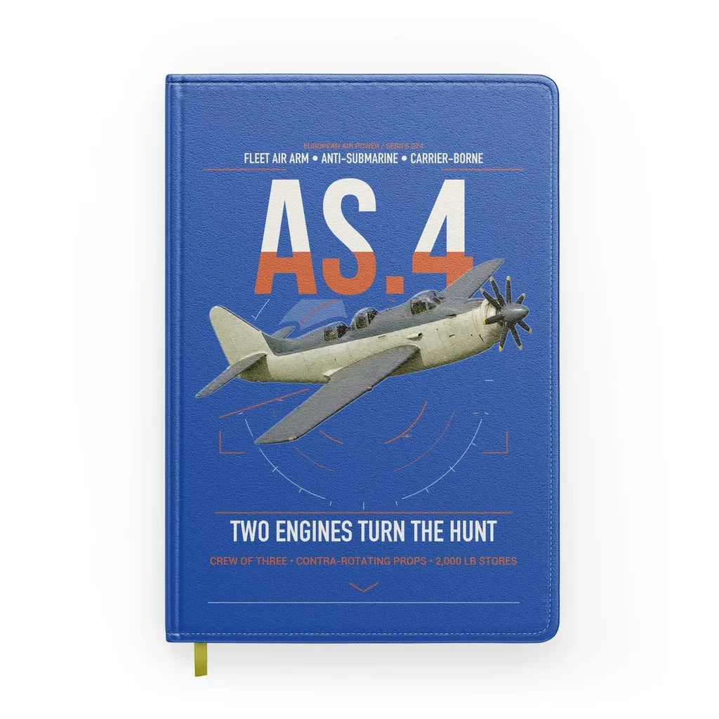 Fairey Gannet AS.4 design on blue notebook