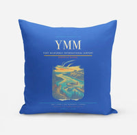 Thumbnail for Fort McMurray International Airport (YMM) design on blue pillow