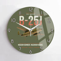 Thumbnail for B-25J Mitchell design on green army no frame wall clock