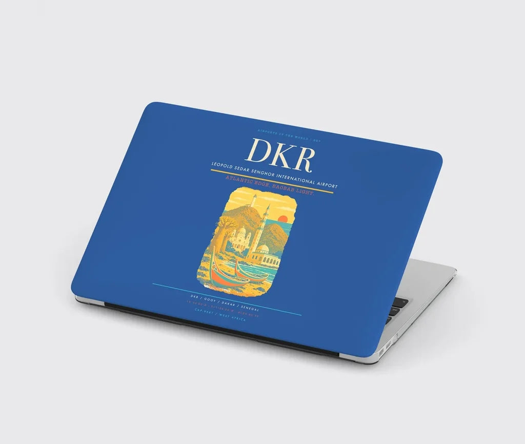 Leopold Sedar Senghor International Airport (DKR) design on blue MacBook case