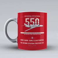 Thumbnail for Cessna Citation 550 - Citation II design on red ceramic mug, double-side print