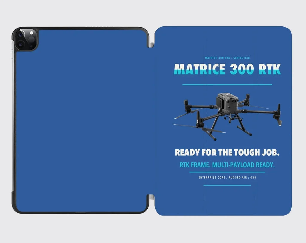 DJI Matrice 300 RTK design on blue ipad tablet case