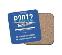 Thumbnail for Tecnam P2012 Traveller design on blue 1 piece coaster