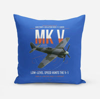 Thumbnail for Hawker Tempest Mk V design on blue pillow