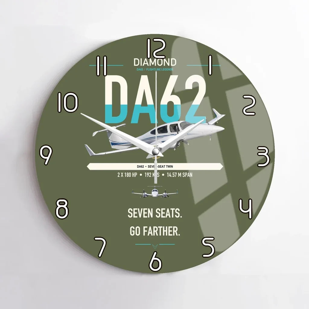 Diamond DA62 design on green army no frame wall clock