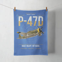 Thumbnail for P-47D Thunderbolt Razorback design on blue towel