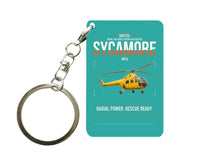 Thumbnail for Bristol Sycamore HR14 design on turquoise designed key chain, double-side print