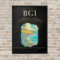 Thumbnail for Grantley Adams International Airport BGI - Canvas Framed - Black