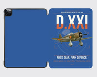 Thumbnail for Fokker D.XXI — Dutch LVA aircraft 221 design on blue ipad tablet case