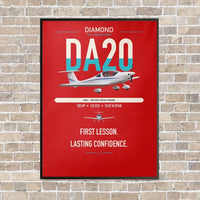 Thumbnail for Diamond DA20 vertical canvas print - framed - red background