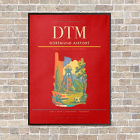 Thumbnail for Dortmund Airport DTM vertical canvas print - framed - red background