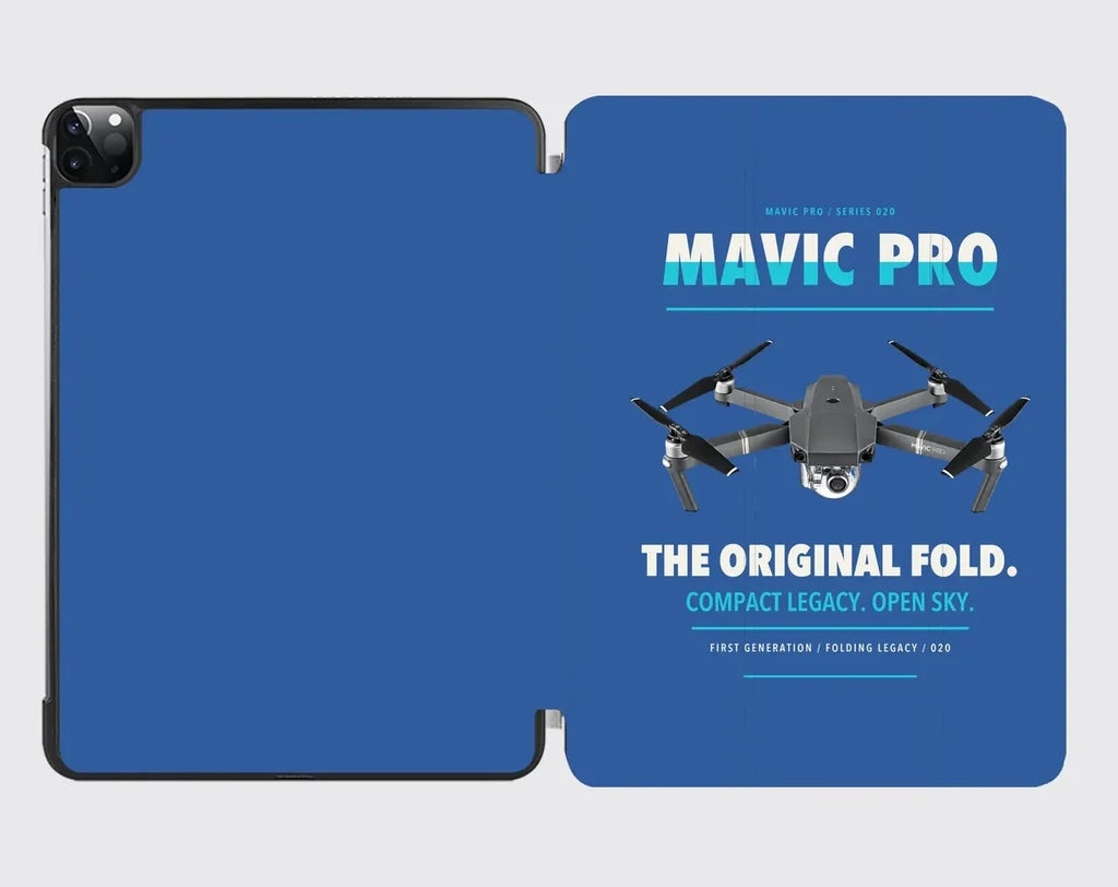 DJI Mavic Pro design on blue ipad tablet case