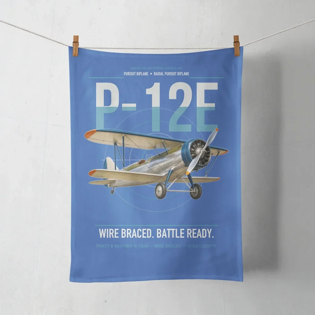 Boeing P-12E design on blue towel