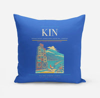 Thumbnail for Norman Manley International Airport (KIN) design on blue pillow