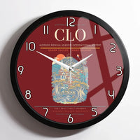 Thumbnail for Alfonso Bonilla Aragon International Airport CLO Wall-Clock Framed - Dark Red