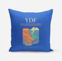 Thumbnail for Deer Lake Regional Airport (YDF) design on blue pillow