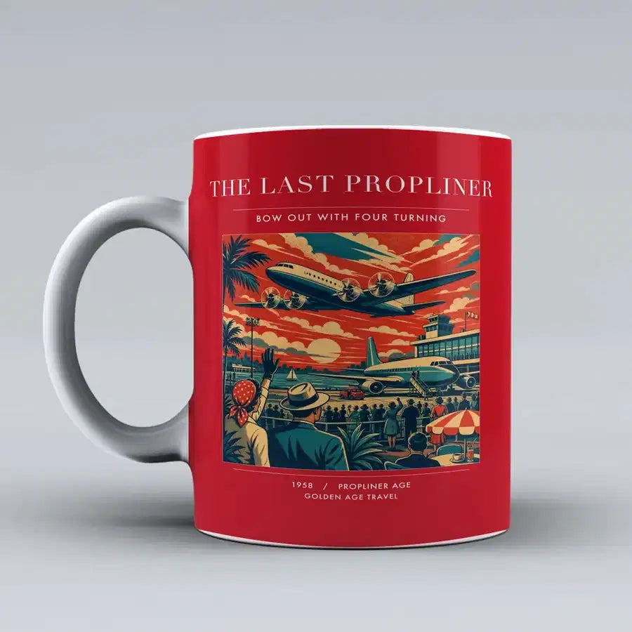VINTAGE G4112 - The Last Propliner - Ceramic Mug design on red