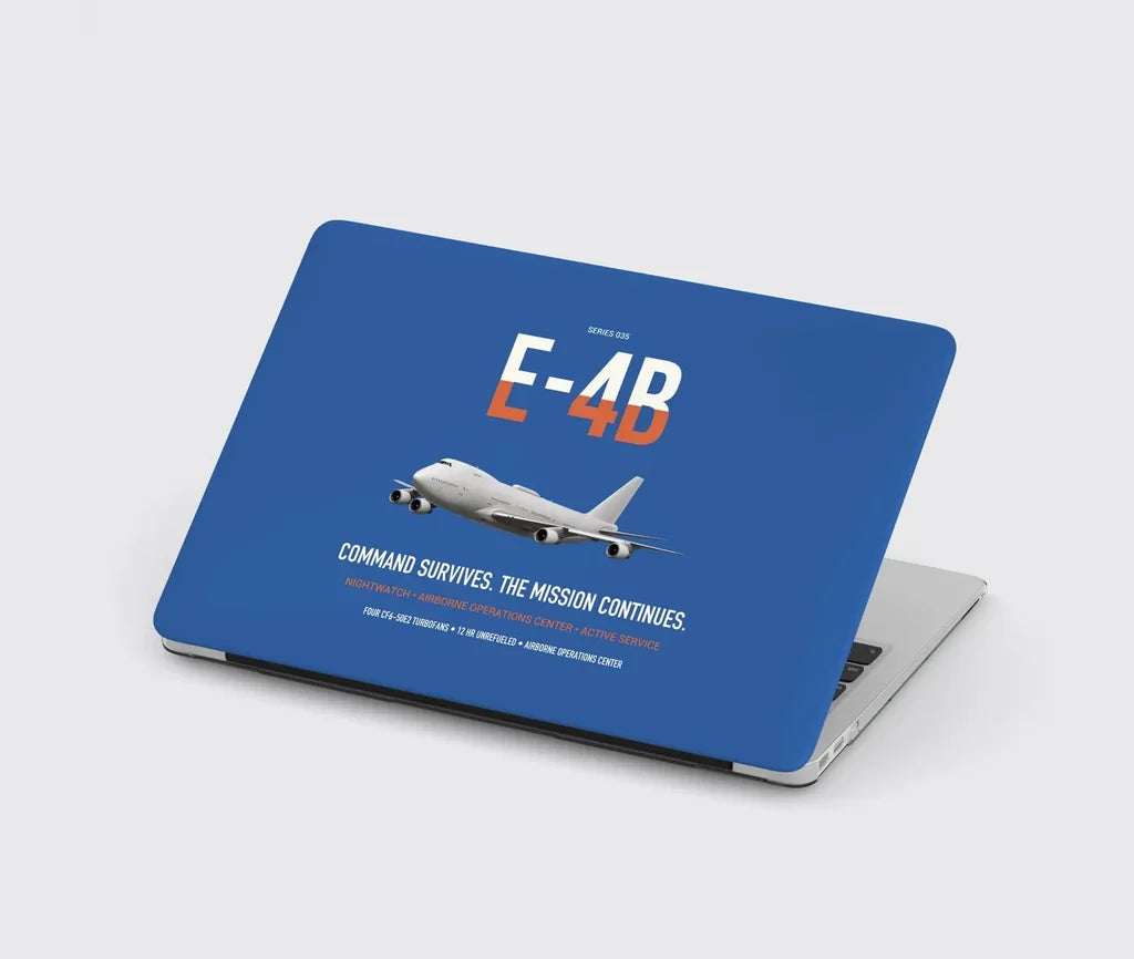 E-4B Nightwatch design on blue MacBook case