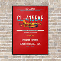 Thumbnail for Canadair CL-415EAF vertical canvas print - framed - red background