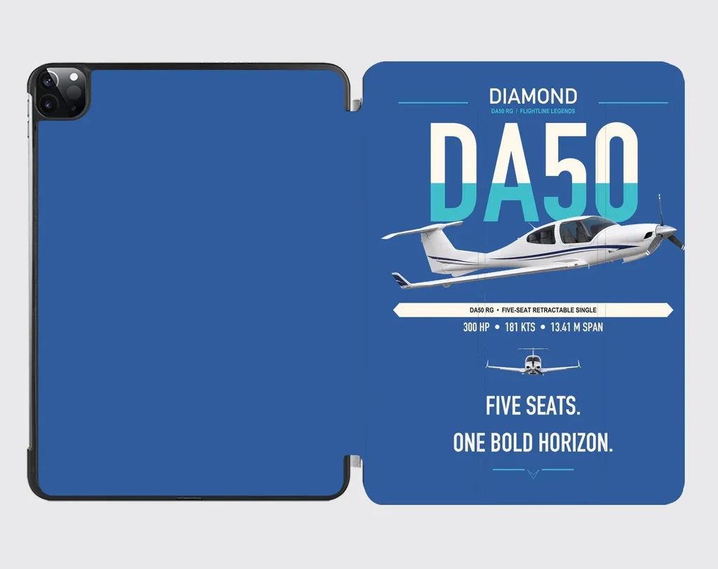 Diamond DA50 RG design on blue ipad tablet case