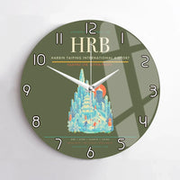 Thumbnail for Harbin Taiping International Airport (HRB) design on green army no frame wall clock