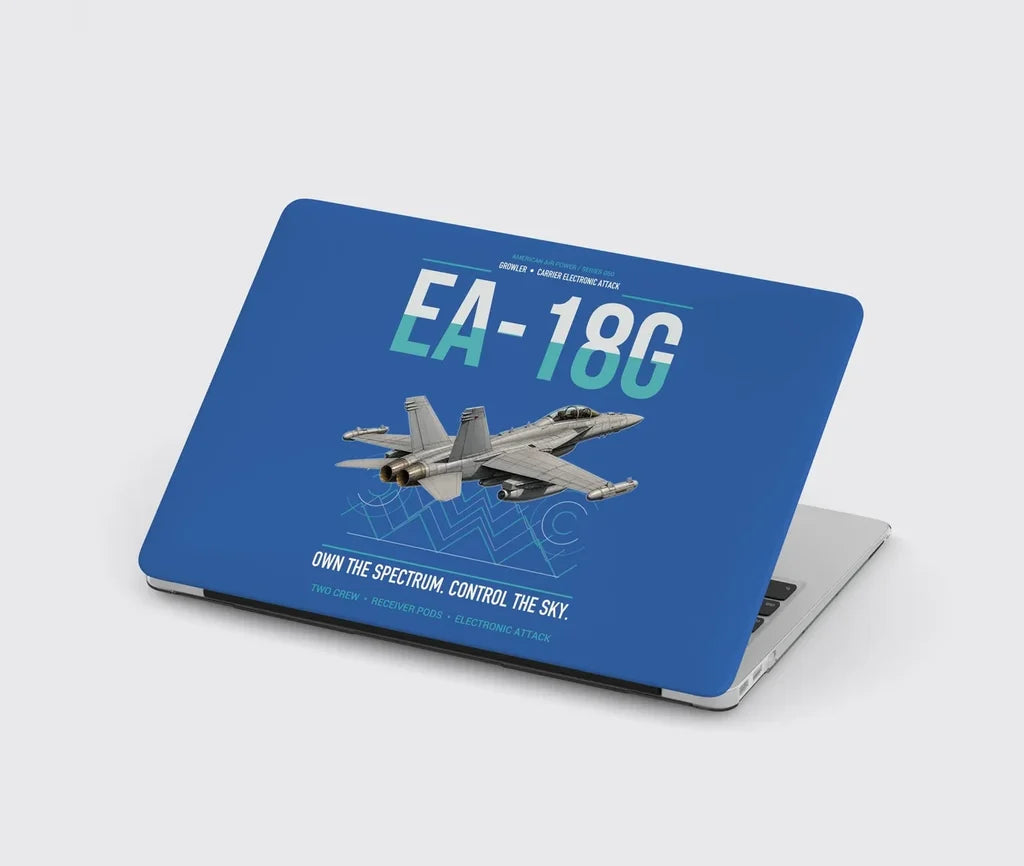 EA-18G Growler design on blue MacBook case