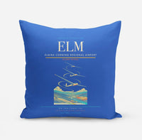 Thumbnail for Elmira Corning Regional Airport (ELM) design on blue pillow