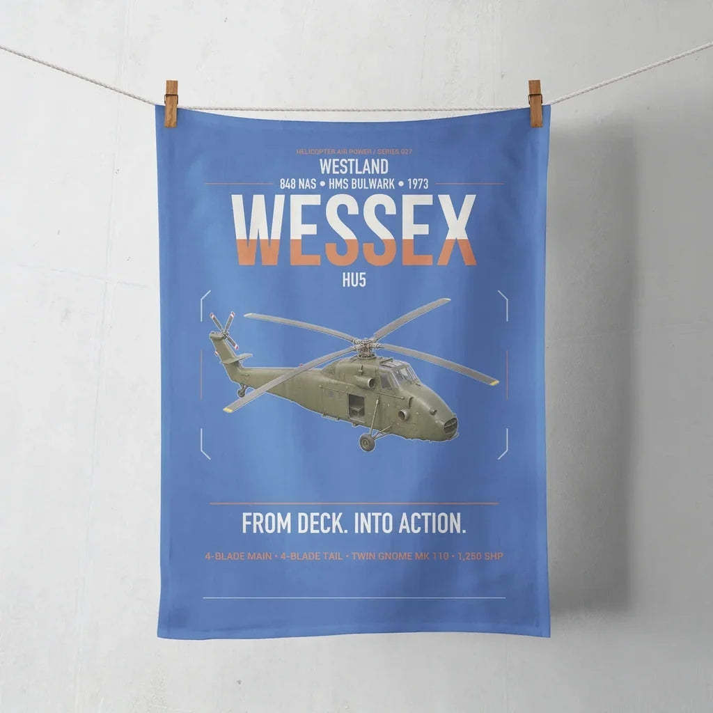 Westland Wessex HU5 design on blue towel