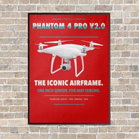 Thumbnail for DJI Phantom 4 Pro V2.0 vertical canvas print - framed - red background