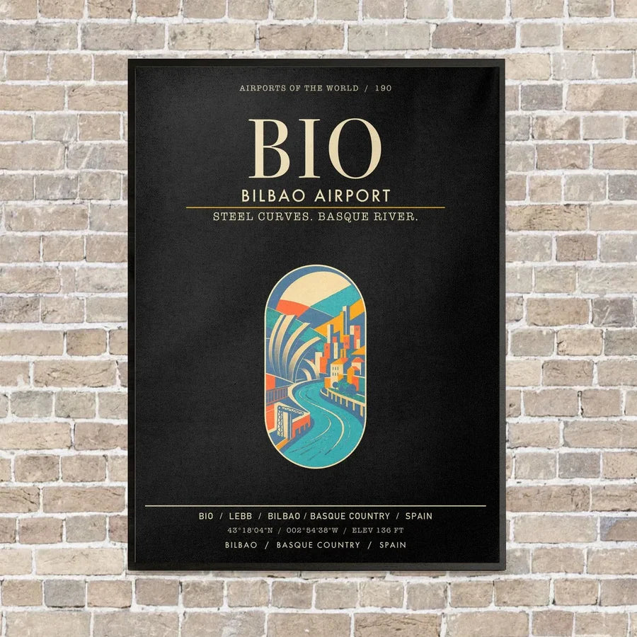 Bilbao Airport BIO - Canvas Framed - Black