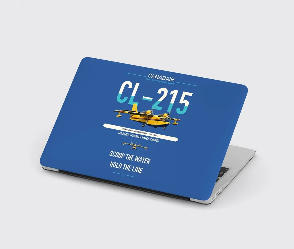 Canadair CL-215 design on blue MacBook case