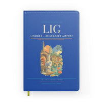 Thumbnail for Limoges – Bellegarde Airport (LIG) design on blue notebook
