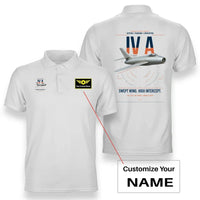 Thumbnail for Dassault Mystère IV A design on white+name double-side polo t-shirt, double-side print