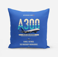 Thumbnail for Airbus A300-600R design on blue pillow