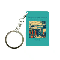 Thumbnail for VINTAGE G4522 - The Ration Queue By The Field - Designed Key Chain design on turquoise