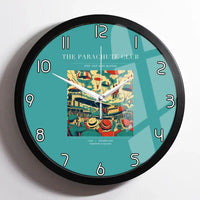 Thumbnail for VINTAGE G4032 - The Parachute Club - Designed Wall Clocks design on turquoise framed