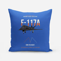 Thumbnail for F-117A Nighthawk Own The Night design on blue pillow
