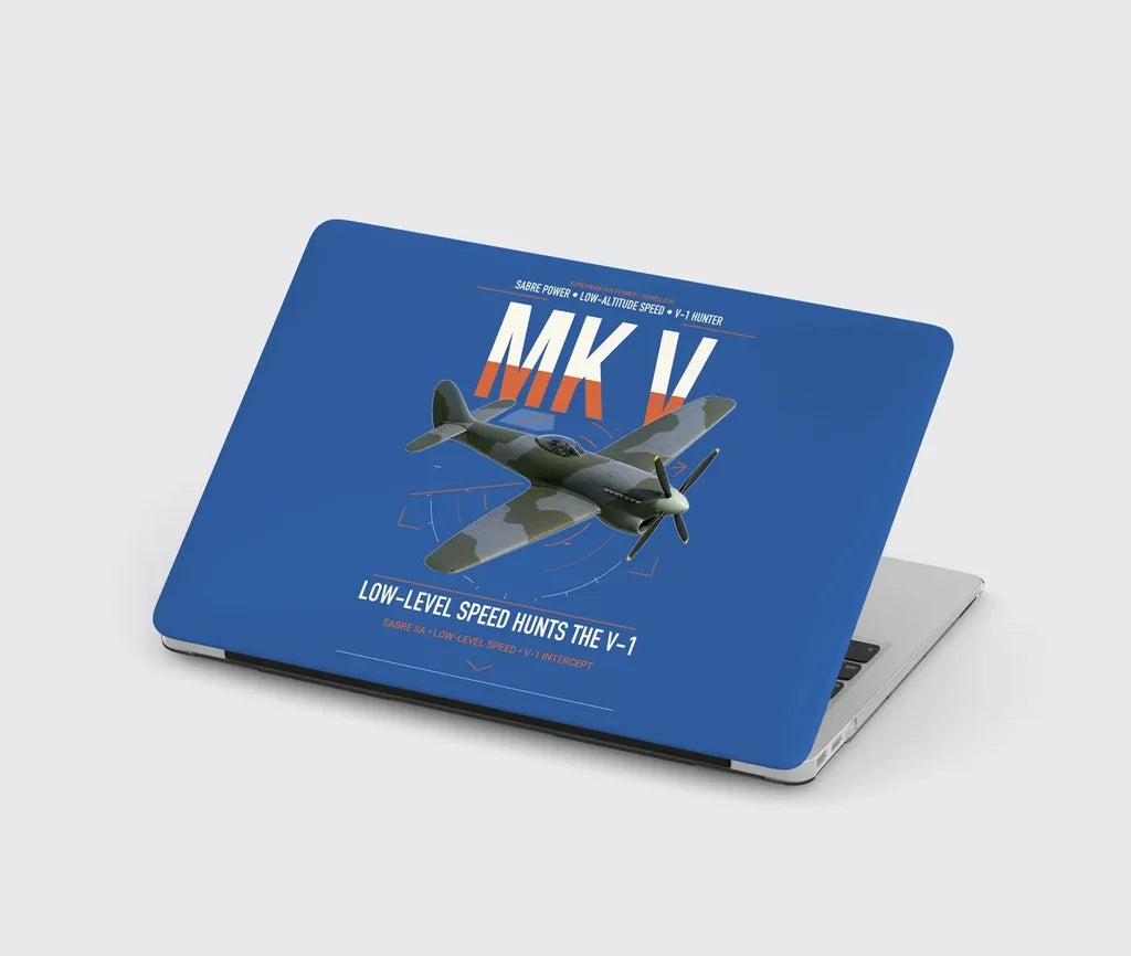 Hawker Tempest Mk V design on blue MacBook case