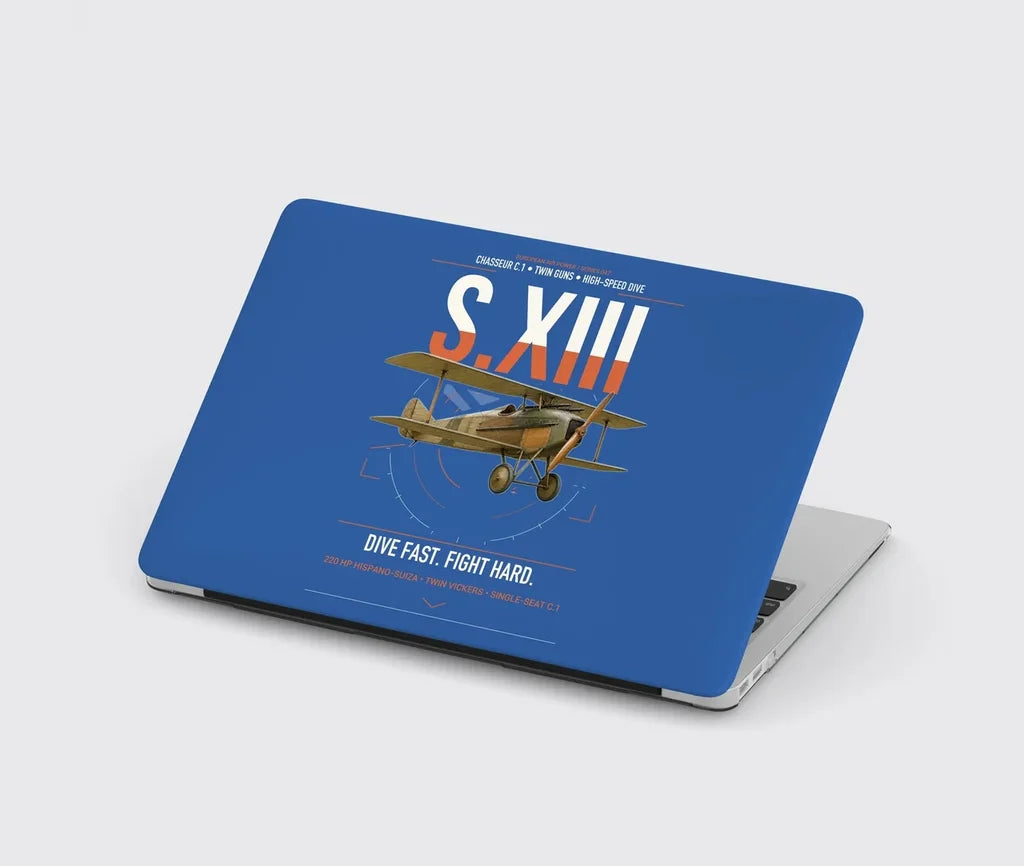 SPAD S.XIII C.1 design on blue MacBook case