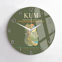 Thumbnail for Yakushima Airport (KUM) design on green army no frame wall clock