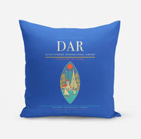 Thumbnail for Julius Nyerere International Airport (DAR) design on blue pillow