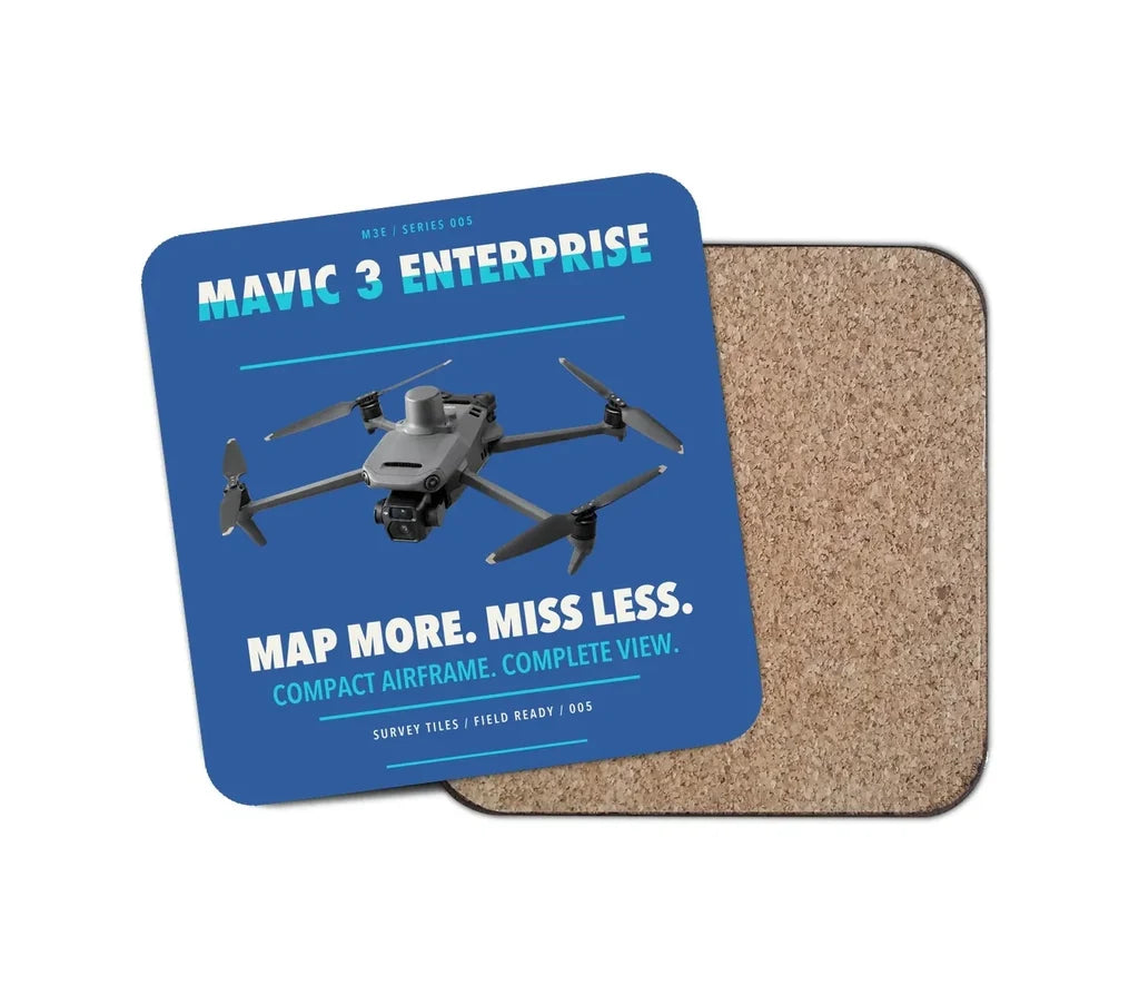 DJI Mavic 3 Enterprise design on blue 1 piece coaster